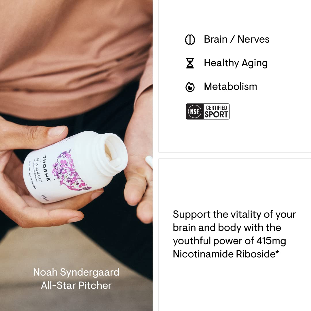 THORNE NiaCel 400 NAD Supplement – Cellular Energy & Healthy Aging (NSF Sport)