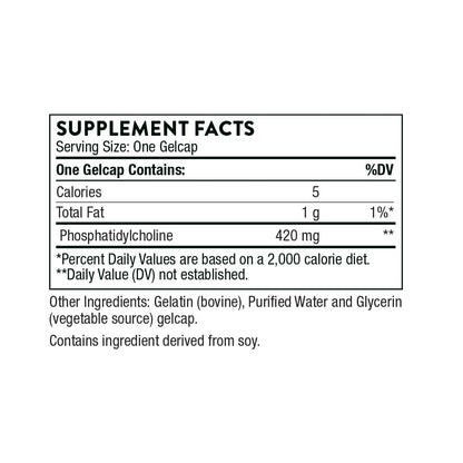 THORNE Phosphatidyl Choline Phospholipid Complex for Cell Membrane Support - 60 Gelcaps