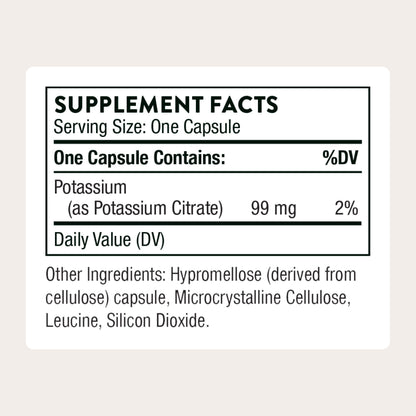 THORNE Potassium Citrate - Highly Absorbable Potassium Supplement | 90 Capsules
