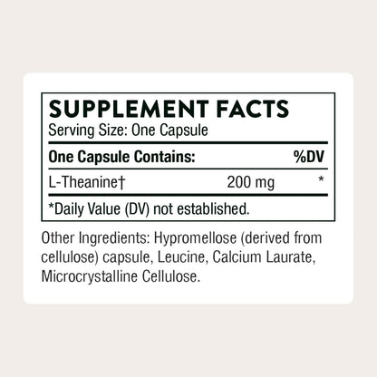 THORNE Theanine 200 mg | Supports Relaxation, Focus & Stress Response - 90 Capsules