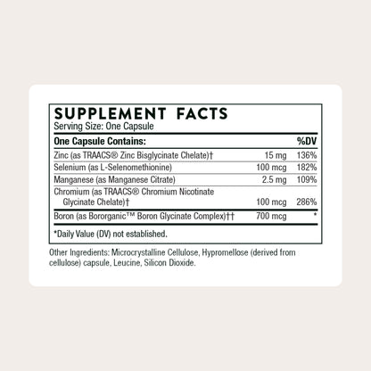 THORNE Trace Minerals - Chelated Zinc, Selenium & Boron - 90 Caps