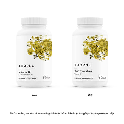 THORNE Vitamin K - K1 & K2 (MK-4 & MK-7) Supplement | 60 Servings | Gluten, Dairy & Soy-Free