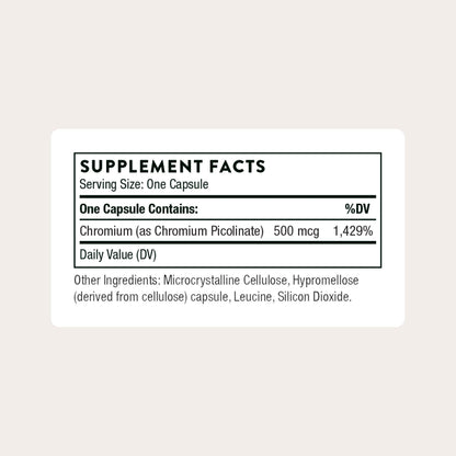 THORNE Chromium Picolinate – Essential Mineral for Metabolism Support | 60 Capsules