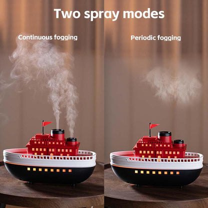 Thoughtalk 300ML Cartoon Ship Diffuser — Ultrasonic Cool Mist, 7-Color LED, Auto Shut-Off
