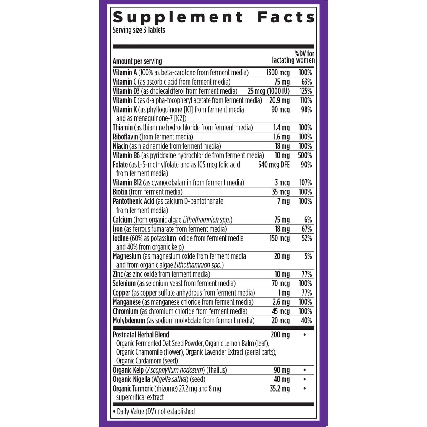 New Chapter Postnatal Vitamins – Lactation Support, Fermented D3, Organic (96 Count) | Non-GMO