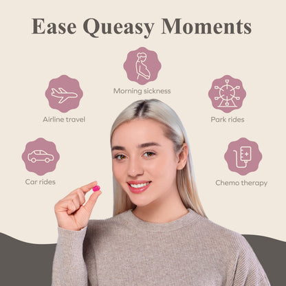 Three Lollies Queasy Drops Sugar Free - Natural Sour Raspberry, Nausea & Travel Support (21ct)