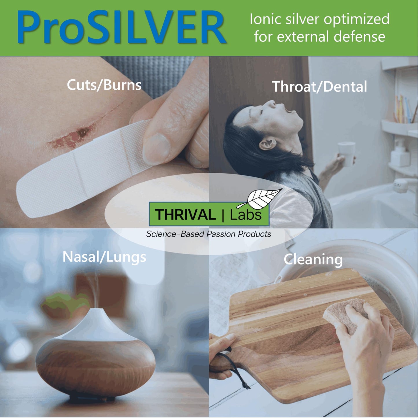 Thrival Labs Ionic Colloidal Silver 20 PPM – 16oz Glass Bottle | Immune Support