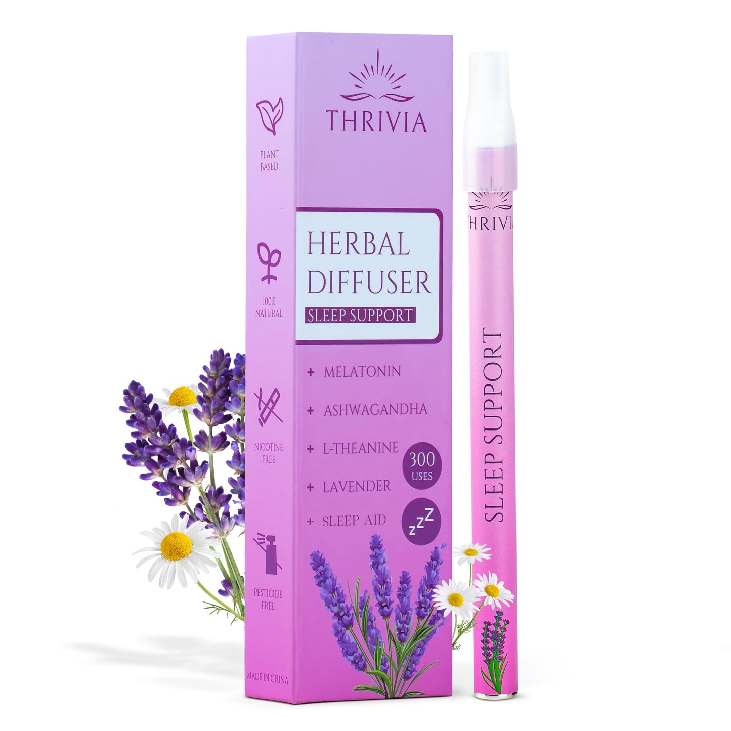 Thrivia Melatonin Diffuser Pen – Lavender Sleep Aid & Anxiety Relief