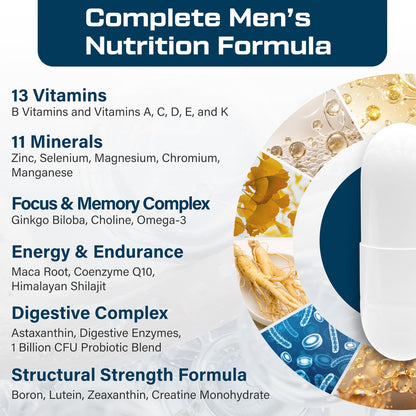 ThrivyThystle Men Multivitamins 50+ | Daily Multivitamin with Fermented Herbal Extracts and 43 Vitamins