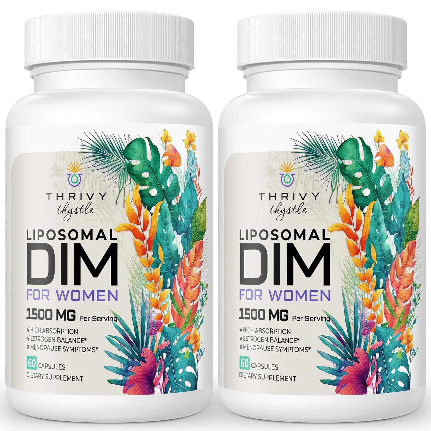 ThrivyThystle Liposomal DIM Supplement - 1500 mg Women DIM (2 Pack)