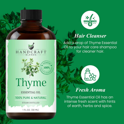 Handcraft Blends Thyme Essential Oil – 1 Fl Oz – 100% Pure & Natural