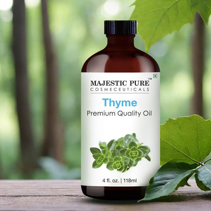 Majestic Pure Thyme Essential Oil – 4 Fl Oz, 100% Pure & Natural, Glass Dropper