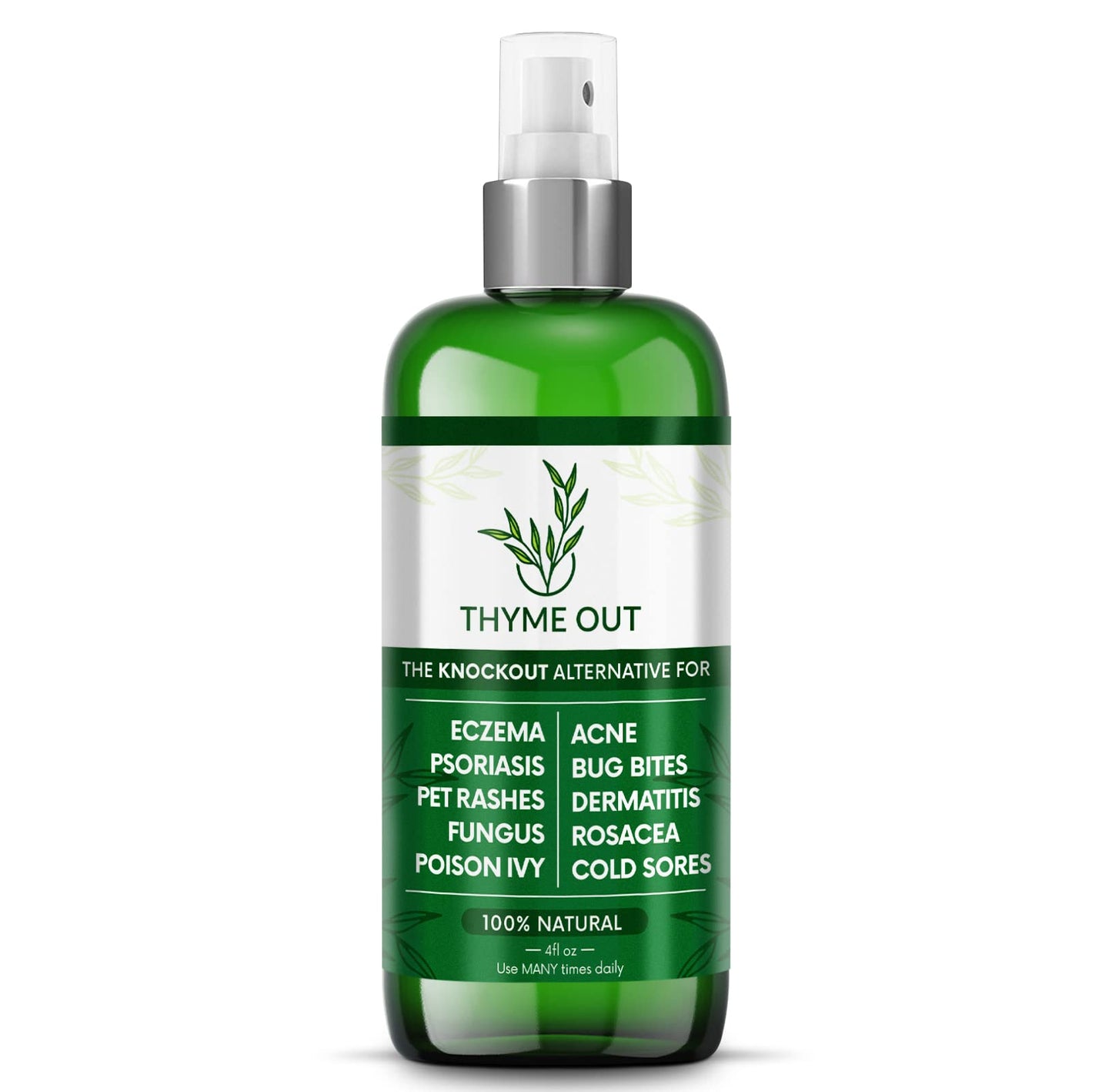 Thyme Out All Natural Eczema Treatment & Anti-Itch Spray | Acne, Psoriasis & More (4oz)