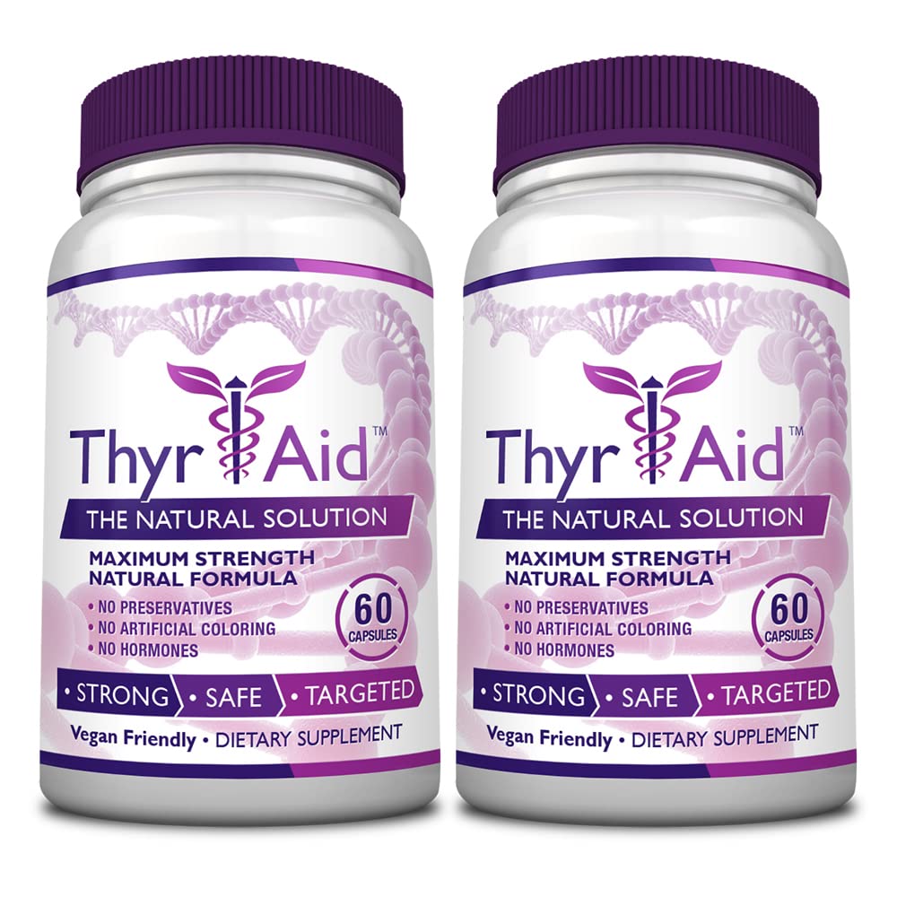 ThyrAid Thyroid Support Supplement - Vegan, 2 Bottles