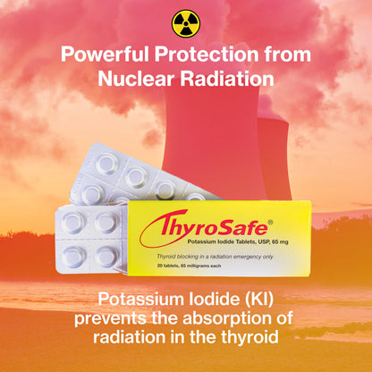 THYROSAFE 65mg Potassium Iodide Tablets (240 Pack) – Supports Thyroid Readiness During Radiation Incidents