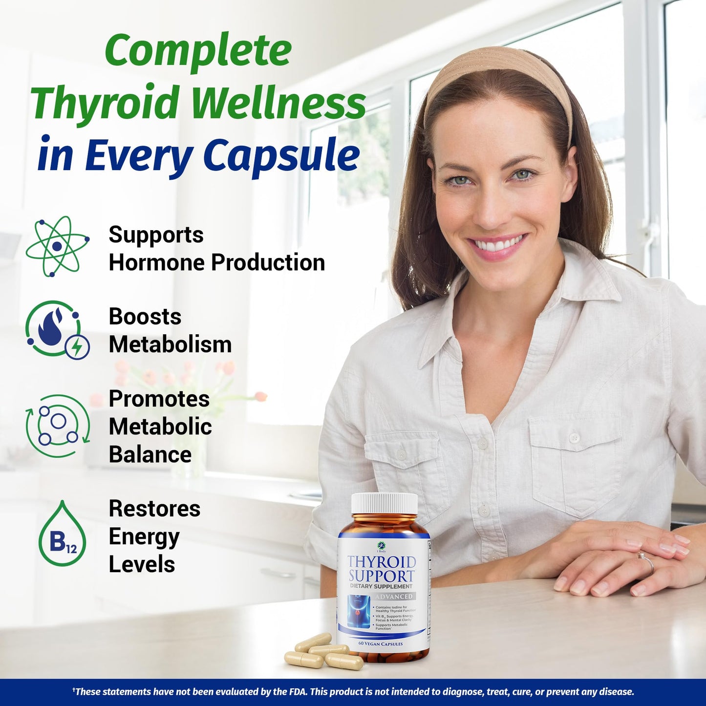 Thyroid Support Supplement - 30 Day Supply | Energy, Focus & Clarity