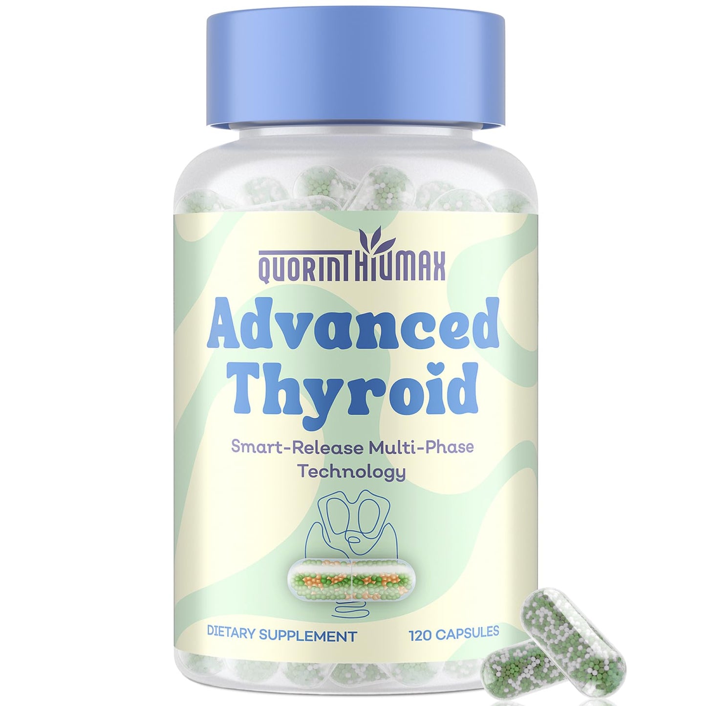 Thyroid Support Supplement for Women – 120 Capsules | Smart-Release Micro-Beads, ThyroSynth™ & GutThyro™