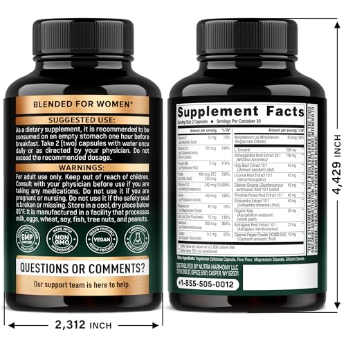 Thyroid Support for Women - Selenium 200 mcg & 21-in-1 Formula | USA