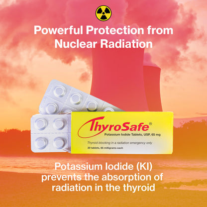 THYROSAFE 65mg Potassium Iodide Tablets (120 Pack) – Protects Your Thyroid from Nuclear Radiation Exposure