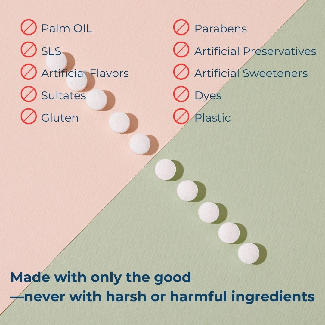 Tidalove Smile More Toothpaste Tablets with Fluoride – Vegan, Zero-Waste, Travel Maxi Pack (248 Tablets) Fresh Minty Yuzu