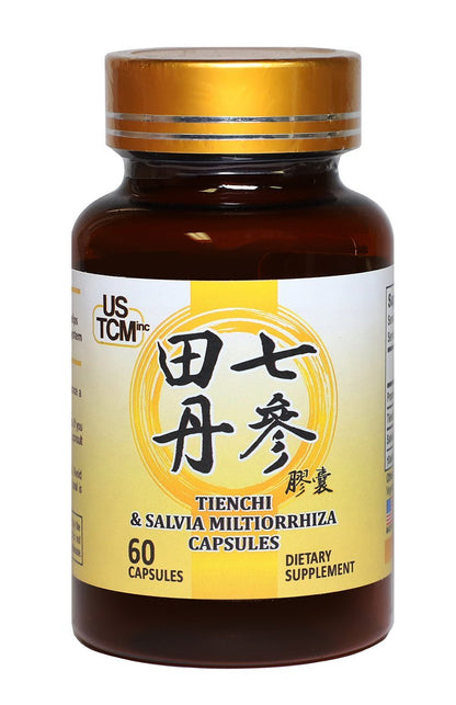 Tienchi Danshen Capsules – Pseudoginseng, Notoginseng, Sanqi, Red Sage 500mg, 60 Veg Capsules, Made in USA