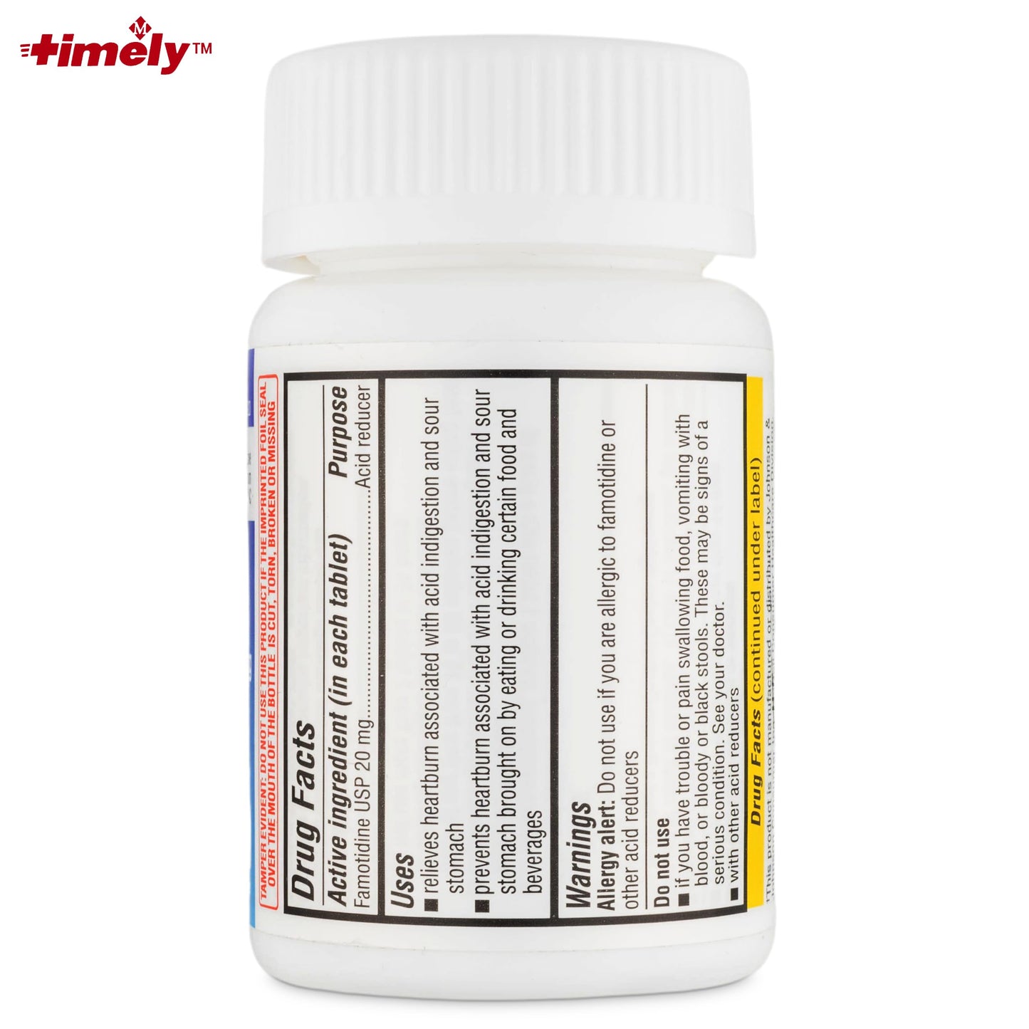 Timely Acid Reducer 20mg Famotidine – 200 Tablets | Heartburn Relief | TIME-CAP LABS, INC.
