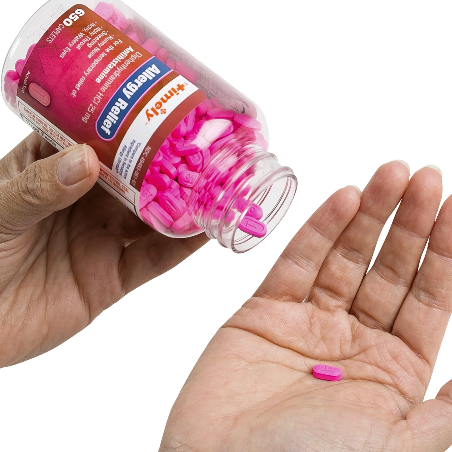 Timely Allergy Relief Diphenhydramine HCl 25 mg | 650 Caplets | Adults | Comparable to Benadryl
