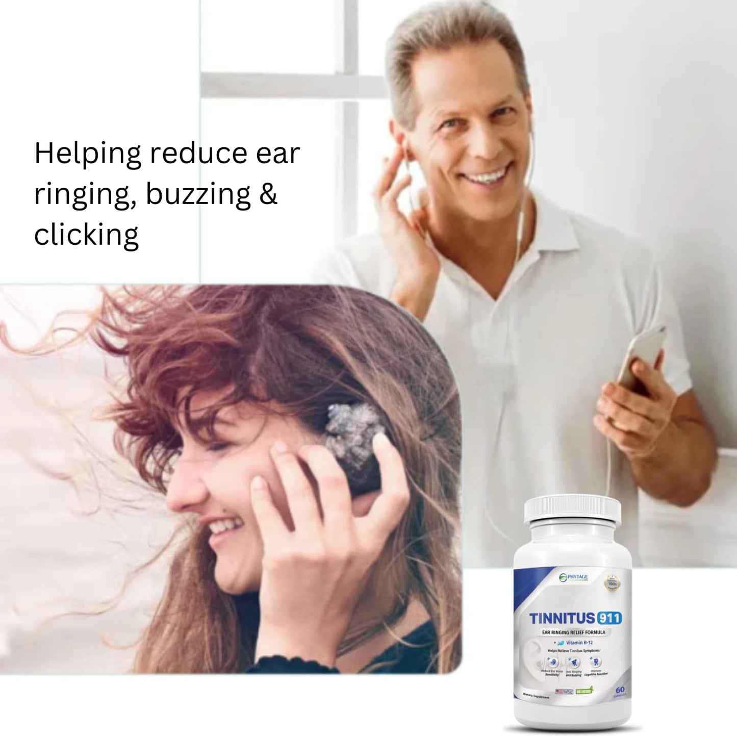 Tinnitus 911 — All-Natural Tinnitus Relief Supplement for Ringing, Hissing, and Buzzing