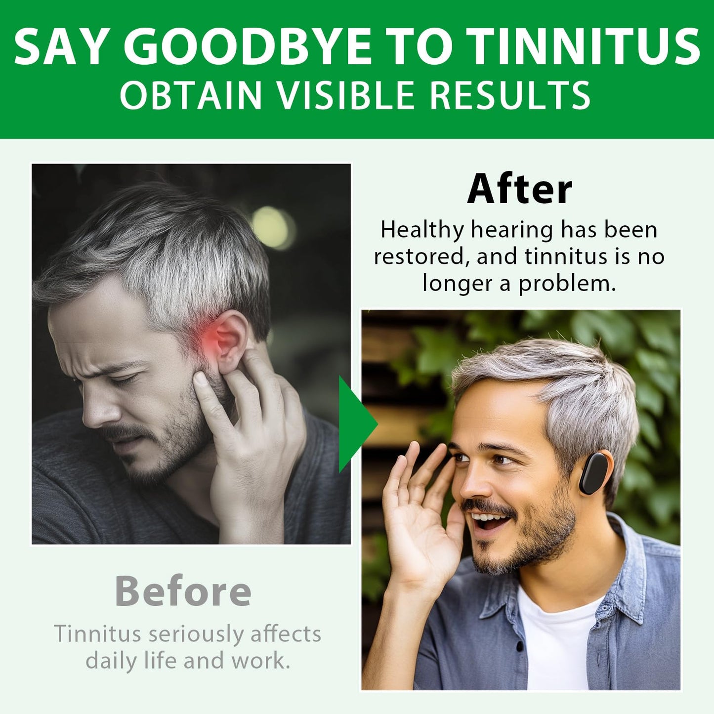 Tinnitus Relief 1200mg Supplement with Vitamin C & B Complex | Ear Ringing Support (60-Day Supply)