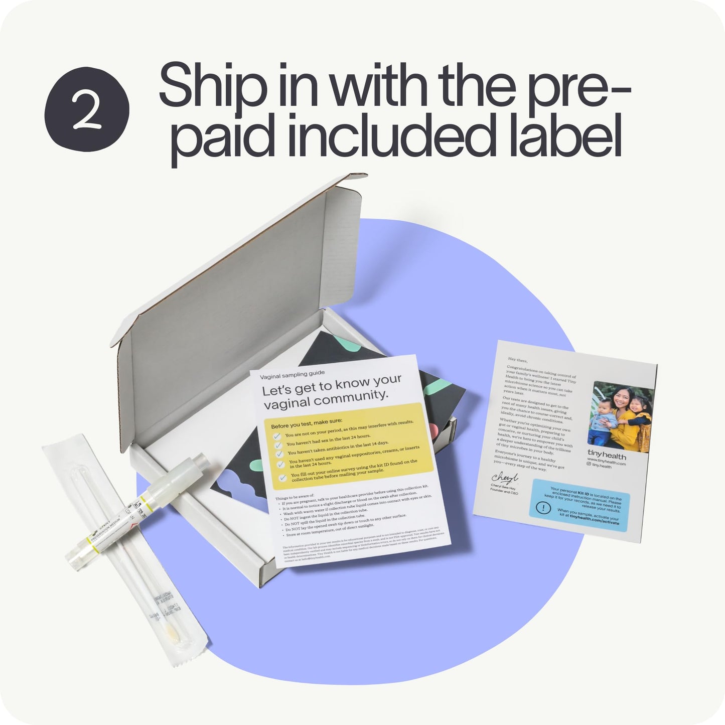 Tiny Health Vaginal Health Test Kit - Fast, Mess-Free, 3-4 Week Results