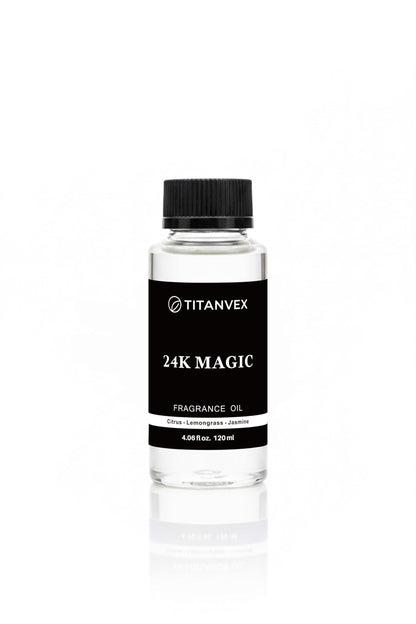 TitanVex 24K Magic Diffuser Oil – Luxury Hotel Collection Waterless Aromatherapy | Citrus, Jasmine & Lily | 4.06 fl oz