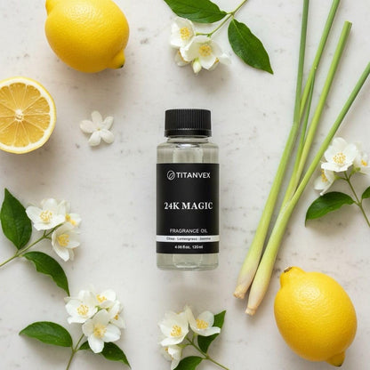 TitanVex 24K Magic Diffuser Oil – Luxury Hotel Collection Waterless Aromatherapy | Citrus, Jasmine & Lily | 4.06 fl oz