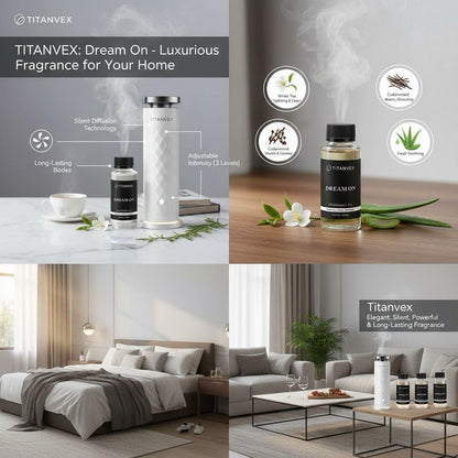 TitanVex Dream On White Tea & Vanilla Diffuser Oil – Luxury Hotel Scent (4.06 fl oz)