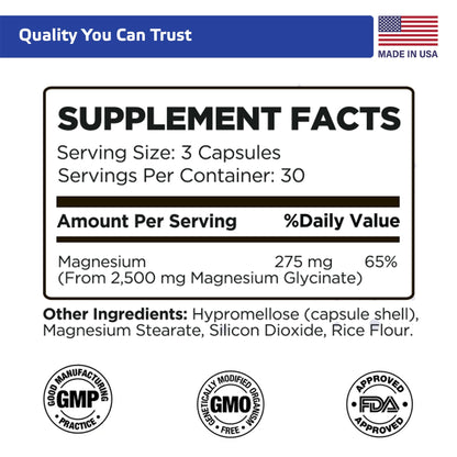 TIVA Nutraceutics Magnesium Glycinate – Gentle, High-Absorption for Sleep & Heart Health | 90 Capsules