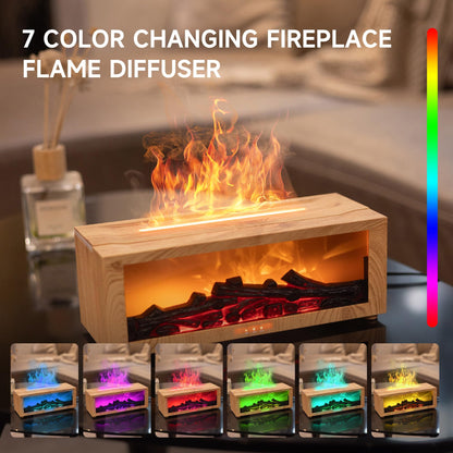 TMEHM Fireplace Flame Diffuser – 7-Color Ultrasonic with Timer