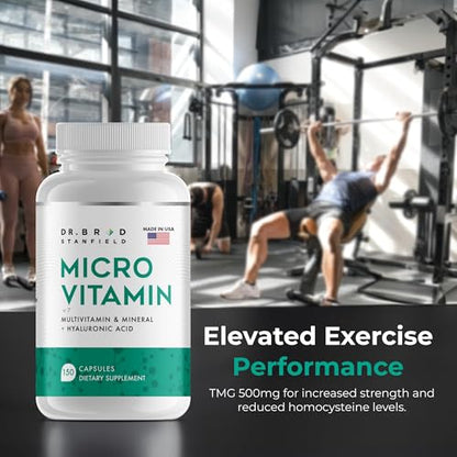 Dr Brad Stanfield Daily Low Dose MultiVitamin & Mineral for Brain Health, Skin Hydration & Exercise Support – 150 Count