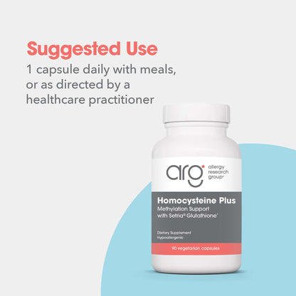 Allergy Research Group Homocysteine Plus Supplement | Setria Glutathione, B Complex, TMG | 90 Count