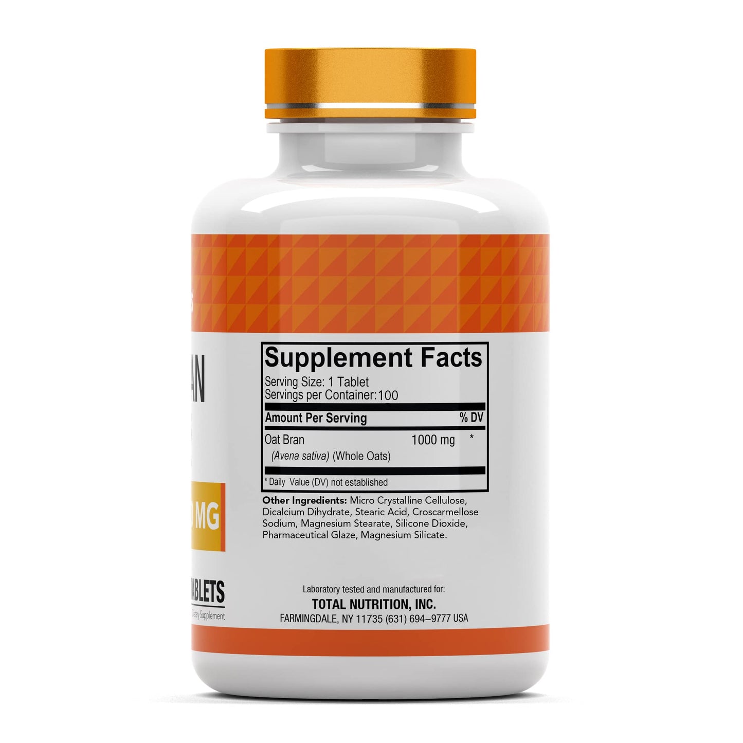tnvitamins Oat Bran Tablets – 100 Tablets x 1,000 mg | Oat Fiber Supplement for Digestive Health | High Potency Formula (Pack of 2)