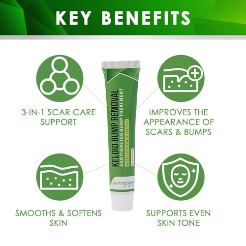 Tobcharm Advanced Keloid Bump Removal Gel | Silicone Scar Treatment for Piercing, Surgery, Acne, Burns | 30g