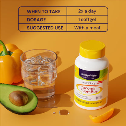 Healthy Origins Tocomin SupraBio Tocotrienols 50 mg — Full Spectrum Vitamin E, 150 Softgels