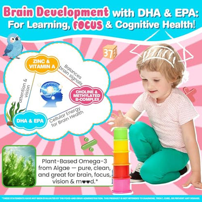 Organic Toddler Multivitamin Gummies + Omega-3 | 60Cts