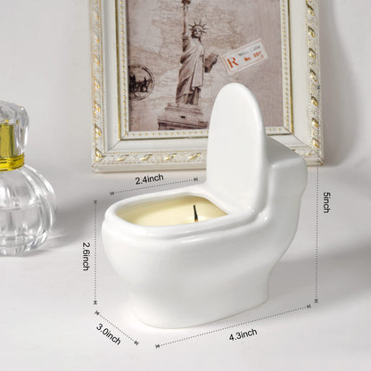 Toilet Shaped Scented Candles – Funny Gag Gift, Lemon Fragrance, 6oz, 42+ Hours