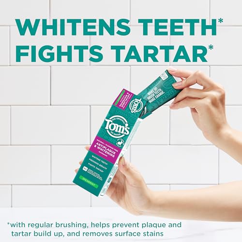 Tom’s of Maine Antiplaque & Whitening Fluoride Free Toothpaste Spearmint 3-Pack