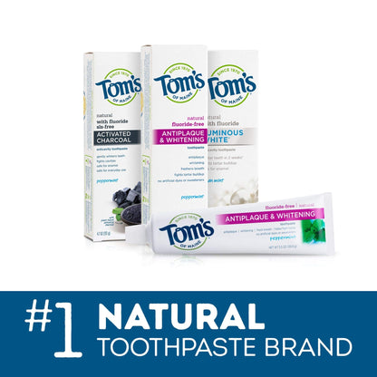 Tom's of Maine Travel Size Anticavity Fresh Mint Toothpaste, 3 oz – 6-Pack (Packaging May Vary)