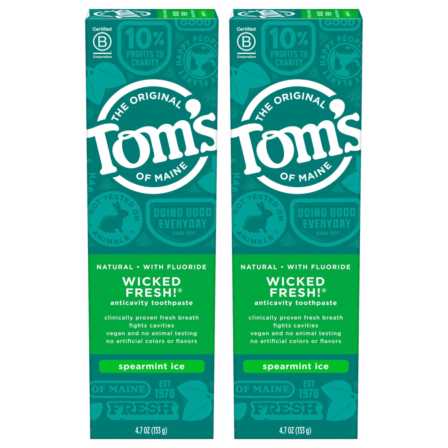 Tom's of Maine Wicked Fresh! Fluoride Toothpaste - Spearmint 4.7 oz 2-Pack