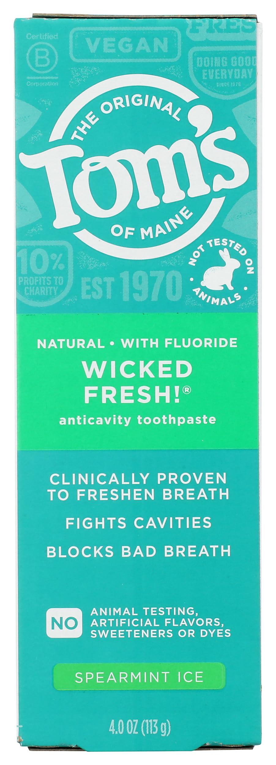 Toms of Maine Wicked Fresh Spearmint Ice AC Toothpaste, 4 oz
