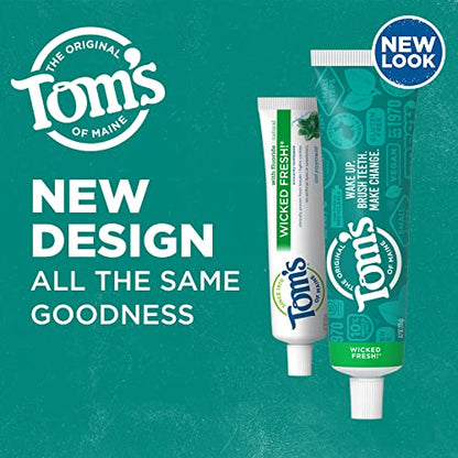 Tom's of Maine Wicked Fresh Natural Fluoride Toothpaste Cool Peppermint 4.7 oz 2-Pack