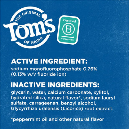 Tom's of Maine Wicked Fresh Natural Fluoride Toothpaste Cool Peppermint 4.7 oz 2-Pack