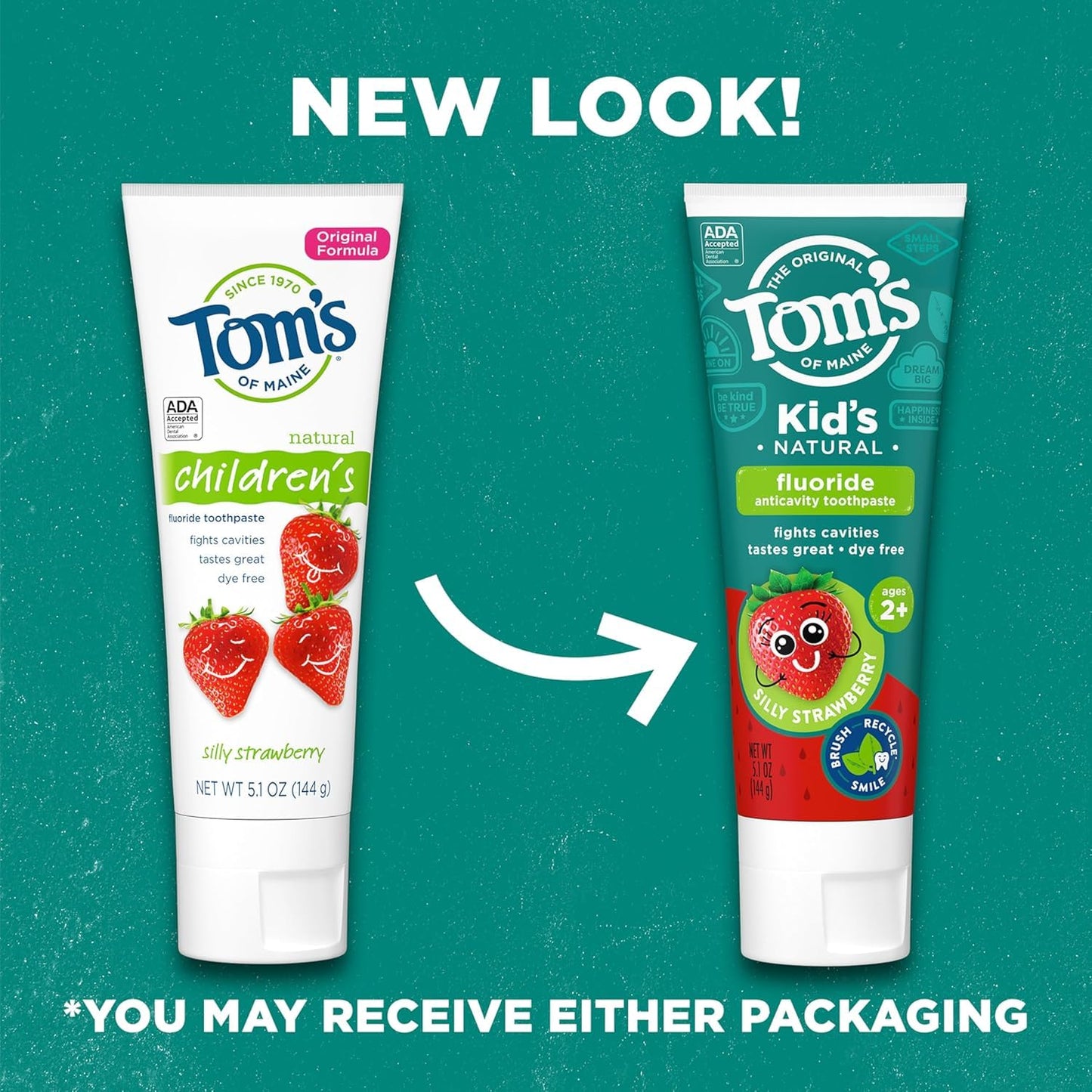 Tom's of Maine Silly Strawberry Children's Fluoride Toothpaste - 5.1 oz (6 per case)