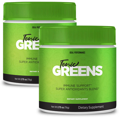 Tonic Greens Powder Vitamin Supplement – Advanced Formula, Natural Green Blend, BCAA | 2 Pack